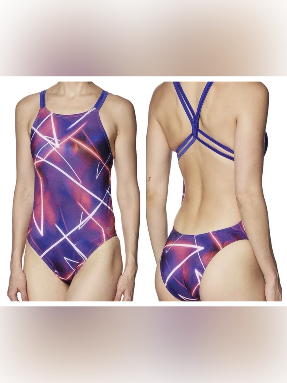 Girls Speedo Eco Endurance Cheeky Fit Size 28 Late Note Neon NWT